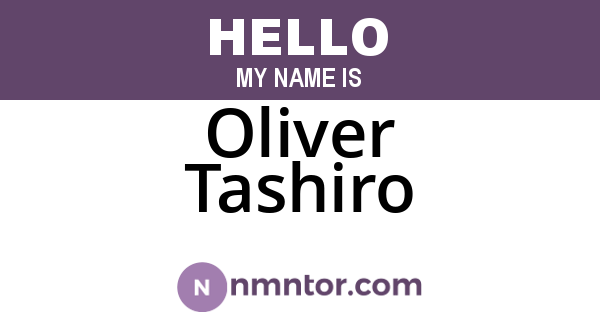 Oliver Tashiro