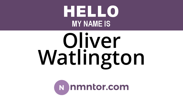 Oliver Watlington