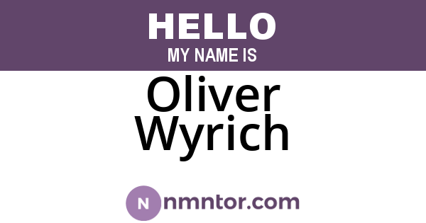 Oliver Wyrich