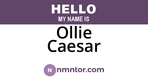 Ollie Caesar