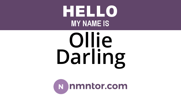 Ollie Darling