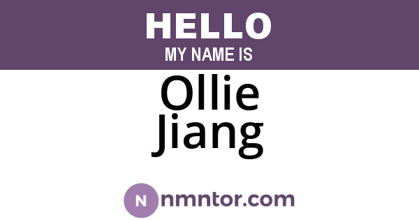 Ollie Jiang