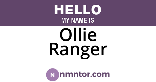 Ollie Ranger