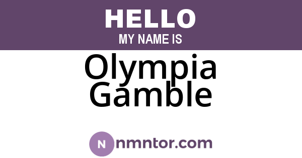 Olympia Gamble