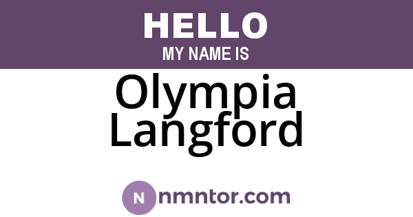 Olympia Langford