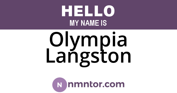 Olympia Langston