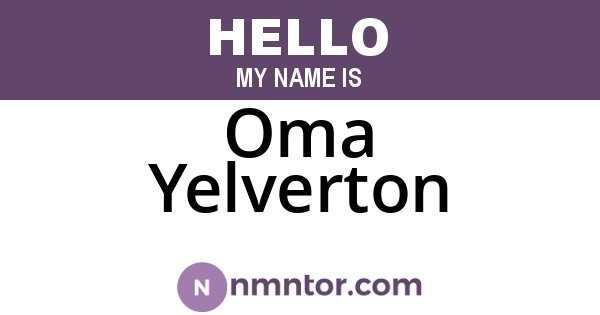 Oma Yelverton