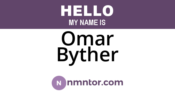 Omar Byther