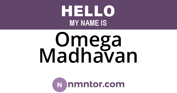 Omega Madhavan