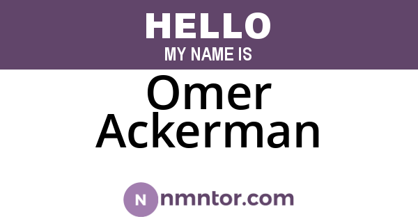 Omer Ackerman
