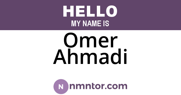 Omer Ahmadi