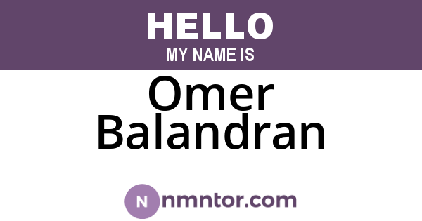 Omer Balandran