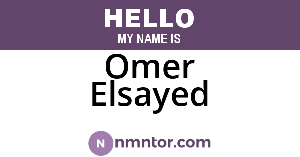 Omer Elsayed