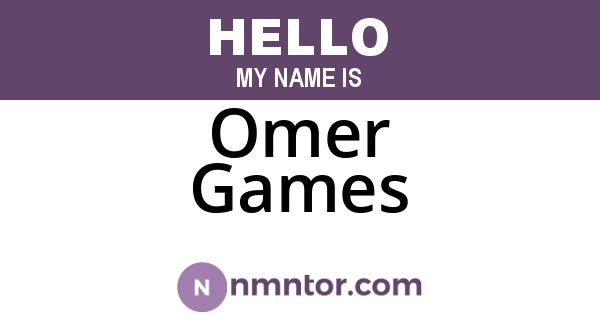 Omer Games