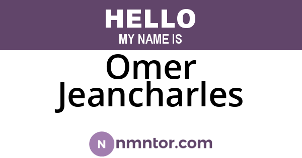 Omer Jeancharles