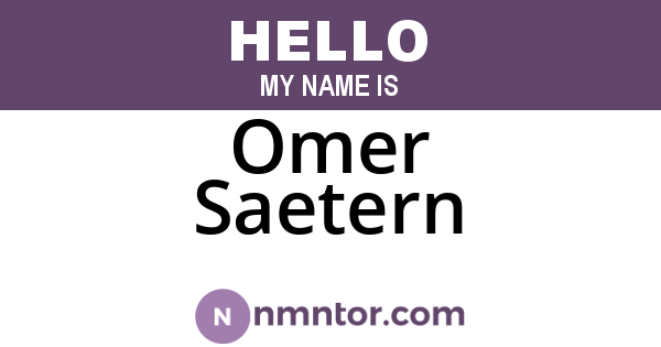 Omer Saetern