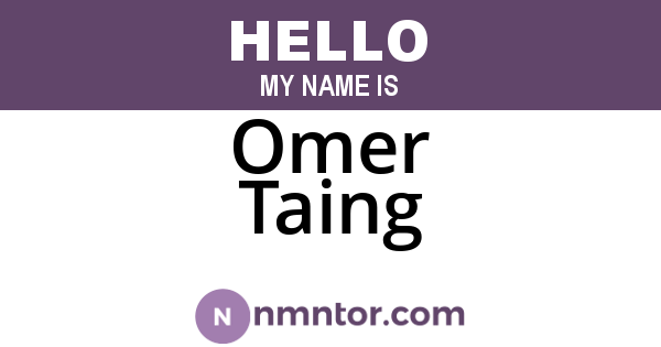 Omer Taing