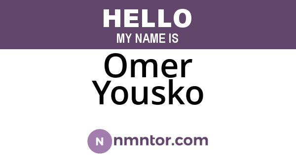 Omer Yousko