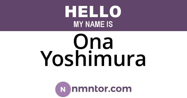 Ona Yoshimura