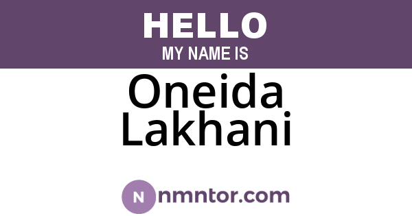 Oneida Lakhani