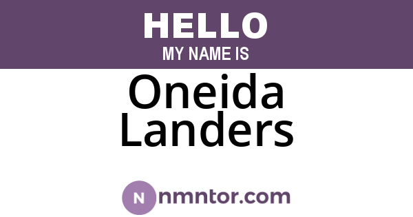 Oneida Landers