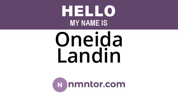 Oneida Landin