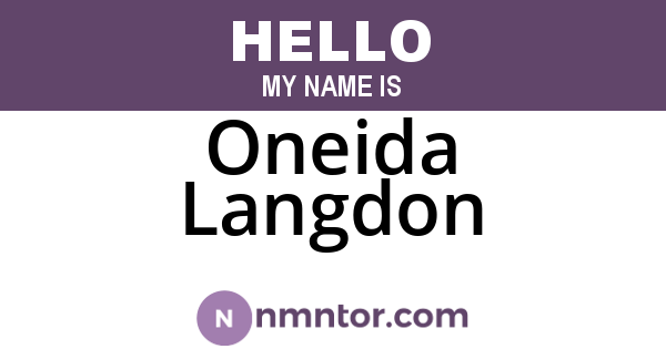 Oneida Langdon