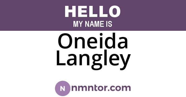 Oneida Langley