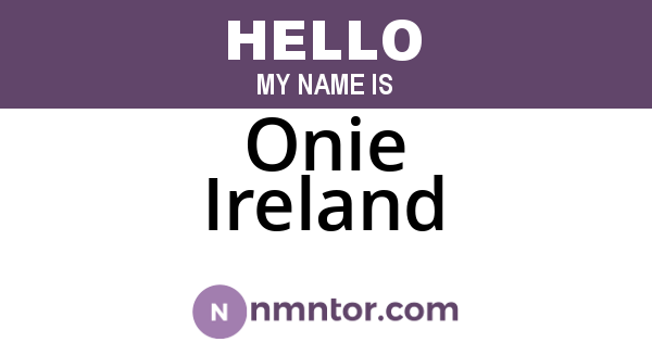 Onie Ireland