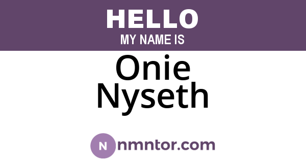 Onie Nyseth