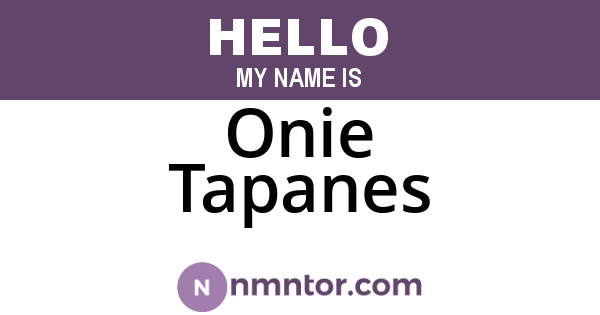 Onie Tapanes
