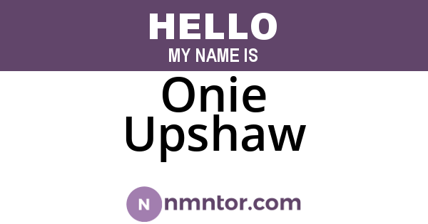 Onie Upshaw