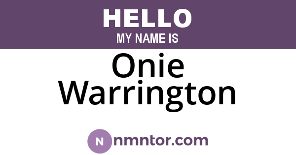 Onie Warrington