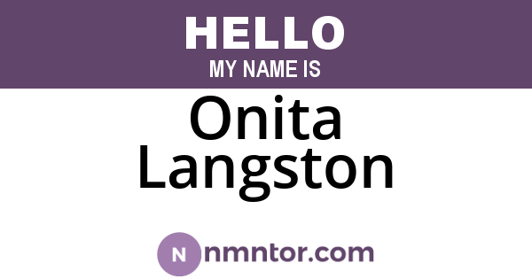 Onita Langston