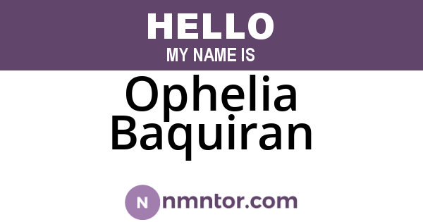 Ophelia Baquiran
