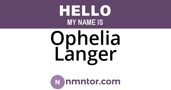 Ophelia Langer