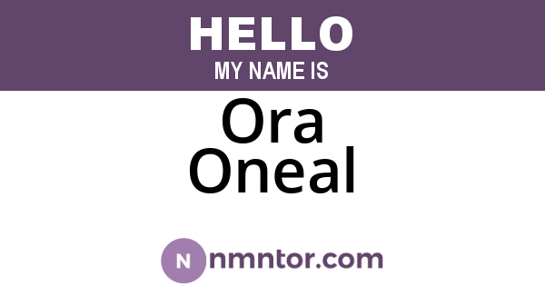 Ora Oneal