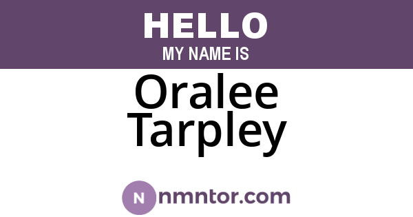 Oralee Tarpley