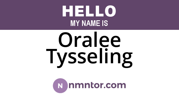 Oralee Tysseling