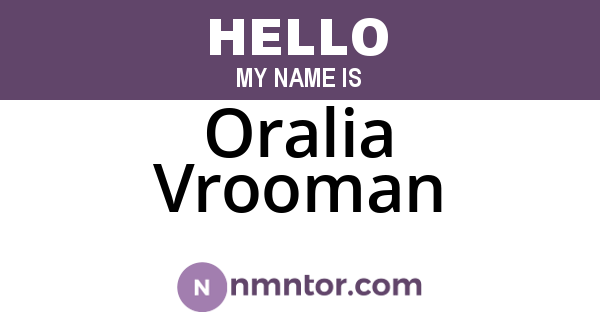 Oralia Vrooman