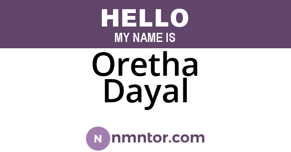 Oretha Dayal