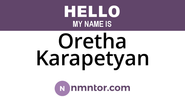 Oretha Karapetyan