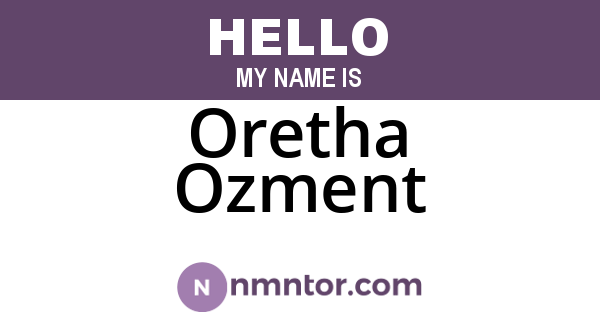 Oretha Ozment