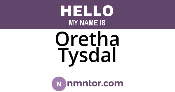 Oretha Tysdal