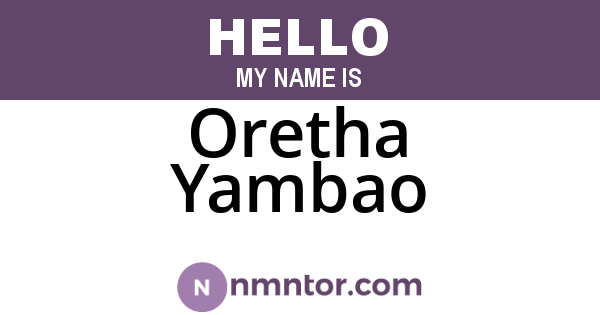 Oretha Yambao