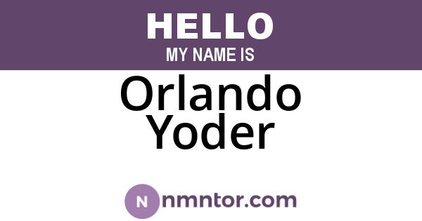 Orlando Yoder