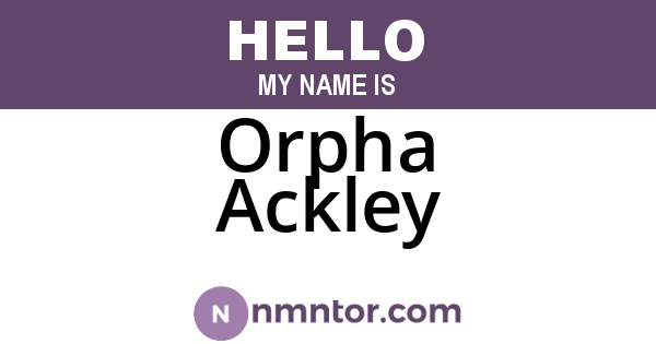Orpha Ackley