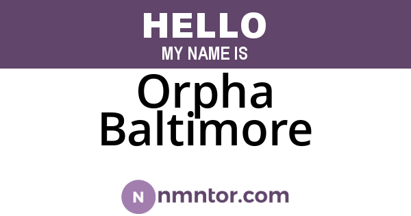 Orpha Baltimore