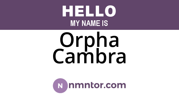 Orpha Cambra