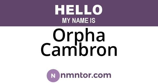Orpha Cambron